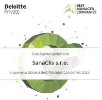Deloitte, SLOVAKIA BEST MANAGED COMPANIES 2023 SanaClis, Banner